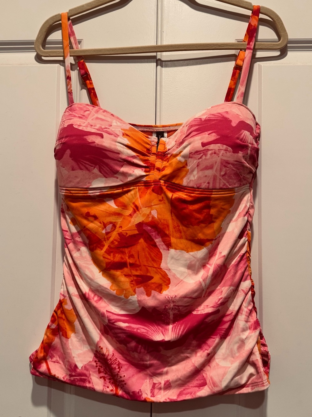 Tommy Bahama Pink and Orange Floral Tankini Top